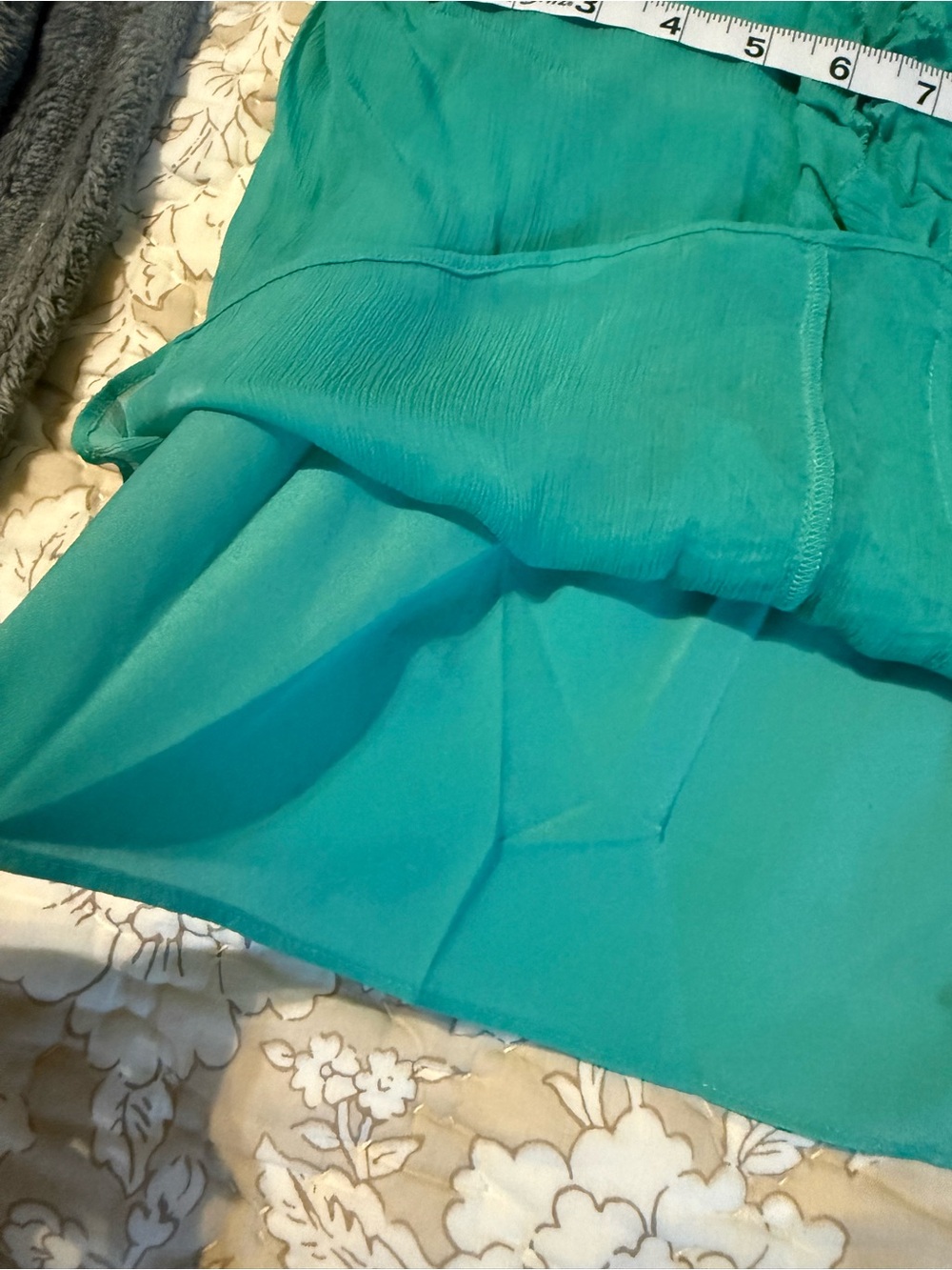 Joie Teal Ruffle Button-Front Blouse - Picture 5 of 5